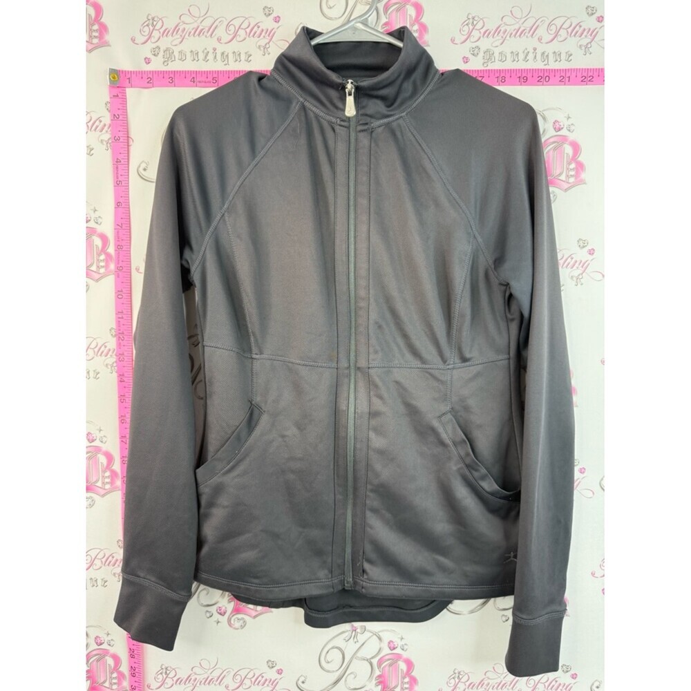 Danskin sweater collared grey Charcoal Gray Full-Zip Athletic Jacket